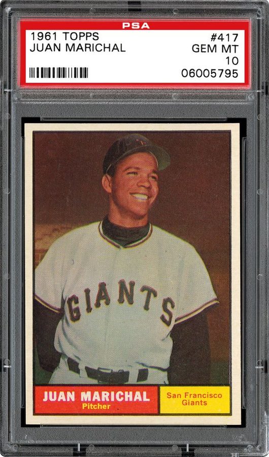 1961 Topps #417 Juan Marichal RC: The Winningest Pitcher of the 1960s, and Just 6 PSA 10s in 3,522 Graded