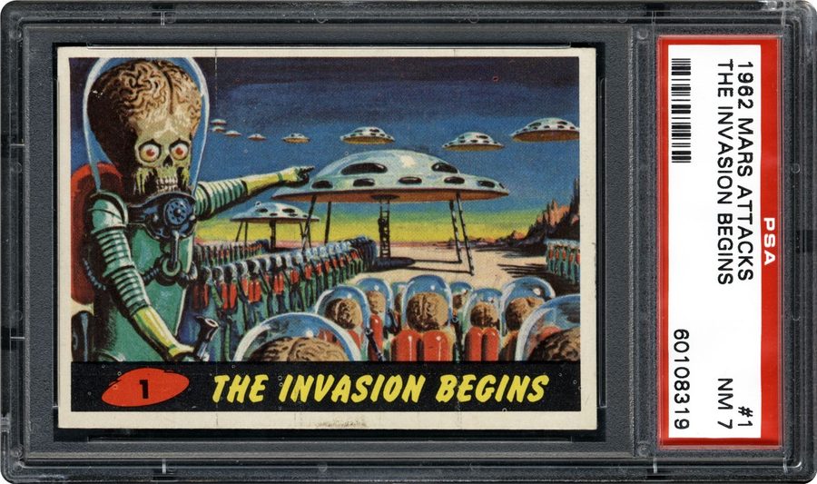 1962 Topps Mars Attacks #1 The Invasion Begins — One PSA 10 in the Entire 55-Card Set, and It Isn't This Card