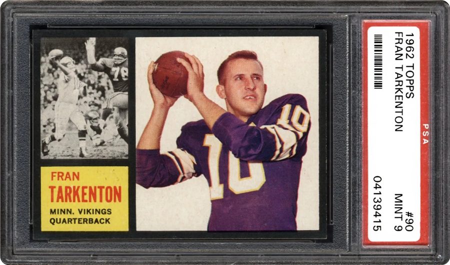 Card of the Day: 1962 Topps #90 Fran Tarkenton RC — Zero PSA 10s in 1,820 Graded