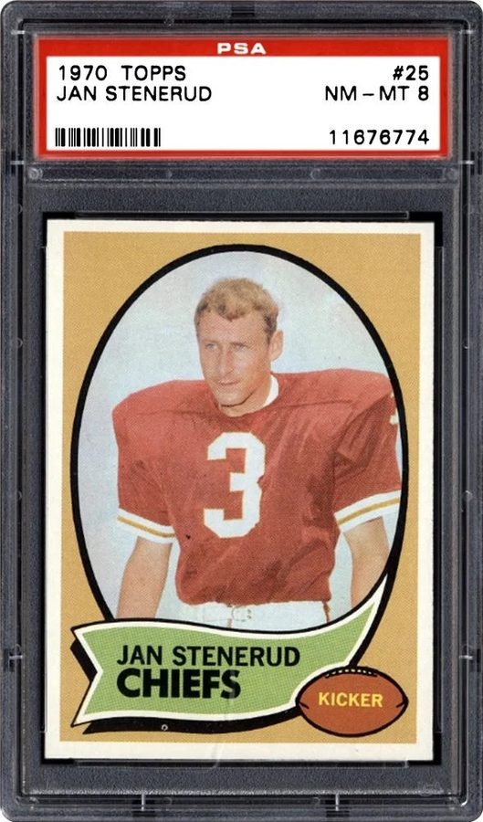 1970 Topps #25 Jan Stenerud RC — Nine PSA 10s in 762, and Canton's First Pure Kicker