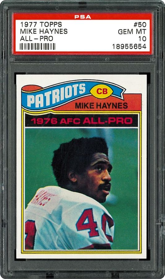 1977 Topps #50 Mike Haynes RC — Nine PSA 10s in 823, and Forty-Eight of the Nines Are Qualified
