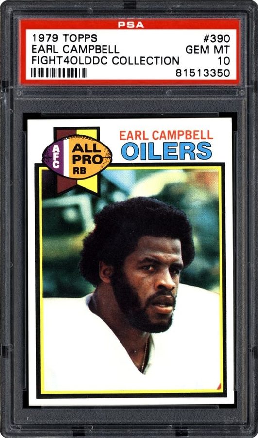1979 Topps #390 Earl Campbell RC — 7,050 Graded, 30 Gems, and 622 Slabs With a Qualifier