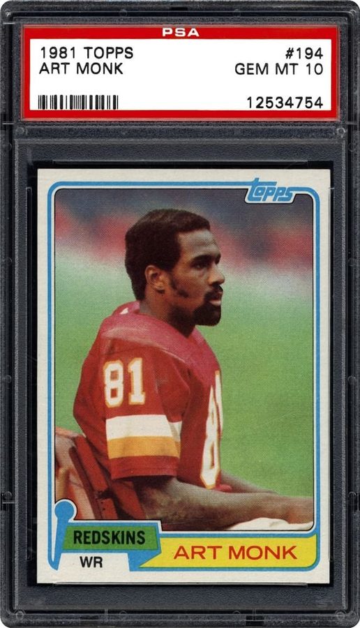 1981 Topps #194 Art Monk RC: 86 Gem Mints Against 83 Qualified Nines, and a Population That Peaks at the Eight