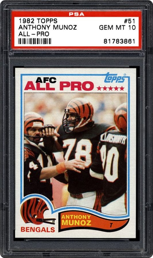 1982 Topps #51 Anthony Muñoz All-Pro RC — 42 Gems From 2,359, and the Same Gem Rate as Lawrence Taylor