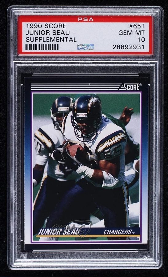 1990 Score Supplemental #65T Junior Seau — 295 Gems, 186 Eights, and a Population Shaped Upside Down