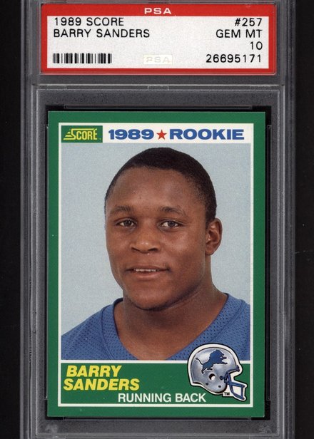 🏆 Card of the Day: 1989 Score #257 Barry Sanders RC — PSA 10 Gem Mint