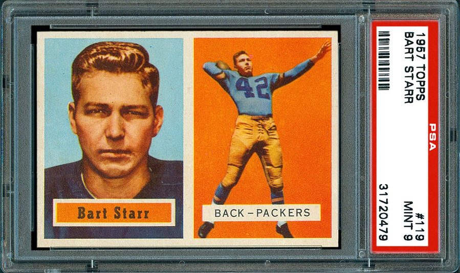 1957 Topps #119 Bart Starr RC — Zero PSA 10s, Three PSA 9s, and a $288,000 Cliff
