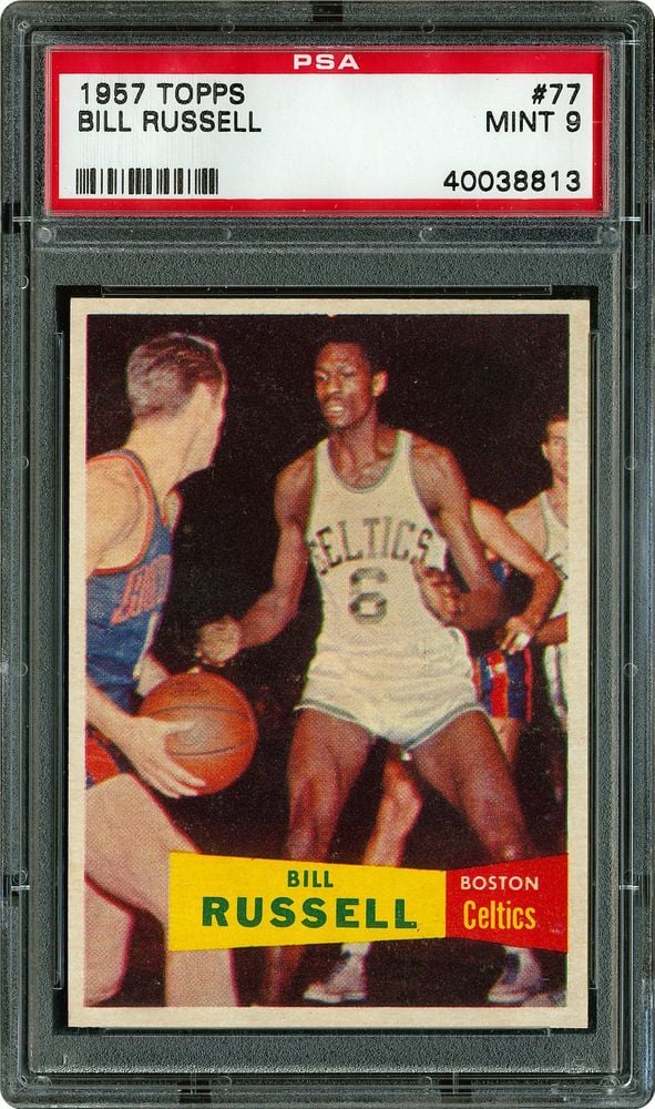 1957 Topps #77 Bill Russell — More PSA 1s Than Slabs at PSA 8 or Better, and the Set's Only PSA 10 Belongs to Dick Atha