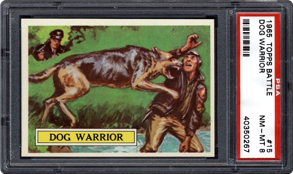 1965 Topps Battle #15 Dog Warrior Owns Its Set's Best Top End: 10 of 69 Copies at PSA 9 or Better