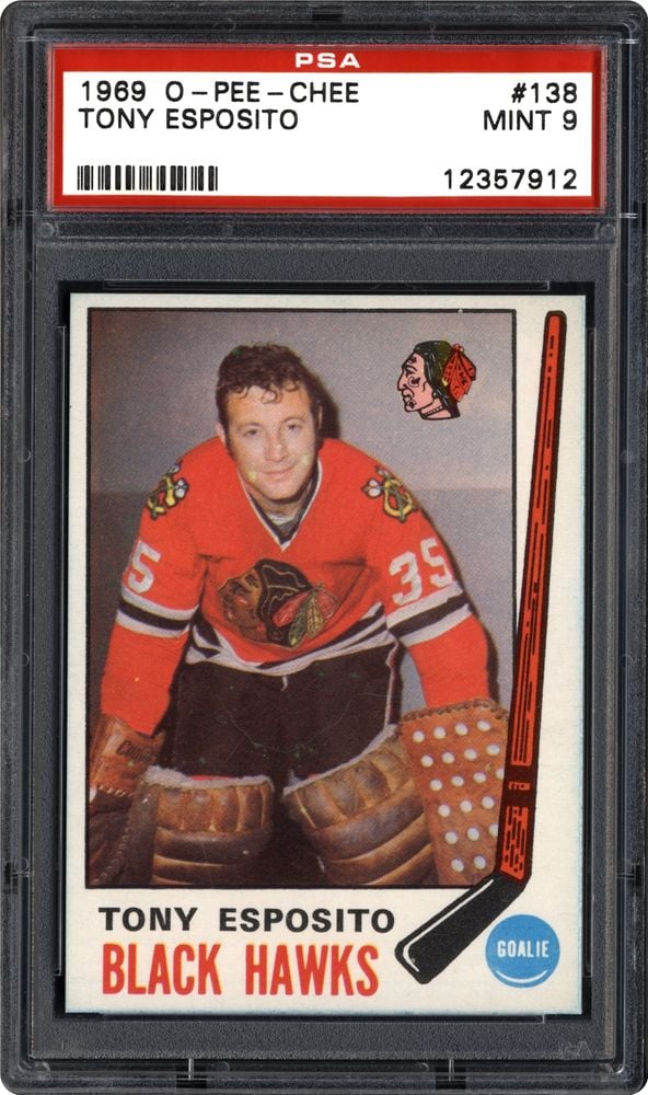 1969 O-Pee-Chee #138 Tony Esposito RC: 299 Copies Land at PSA 8, and the Grade Above It Holds 93