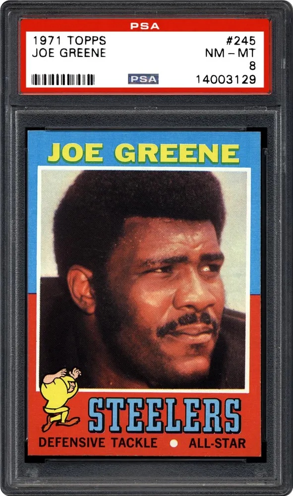 1971 Topps #245 Joe Greene RC — Zero PSA 10s in 3,296, and Fourteen Nines Behind a Black Border