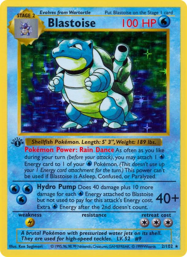 1999 Pokémon #2 Blastoise Holo 1st Edition: Rain Dance, a Two-Peak Curve, and 101 PSA 10s in 4,116
