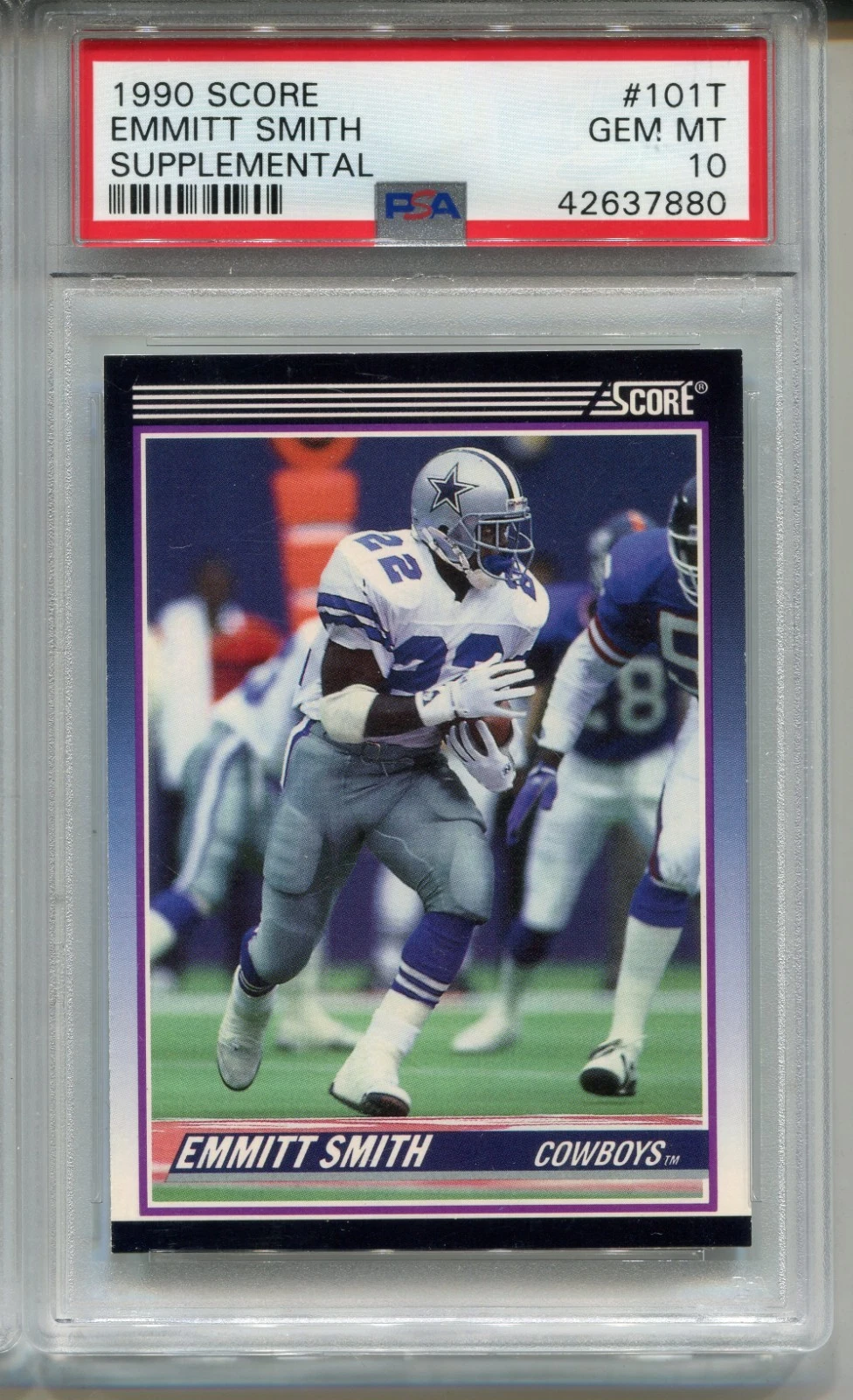 Card of the Day: 1990 Score Supplemental #101T Emmitt Smith RC - The NFL Rushing King's Key Update Rookie