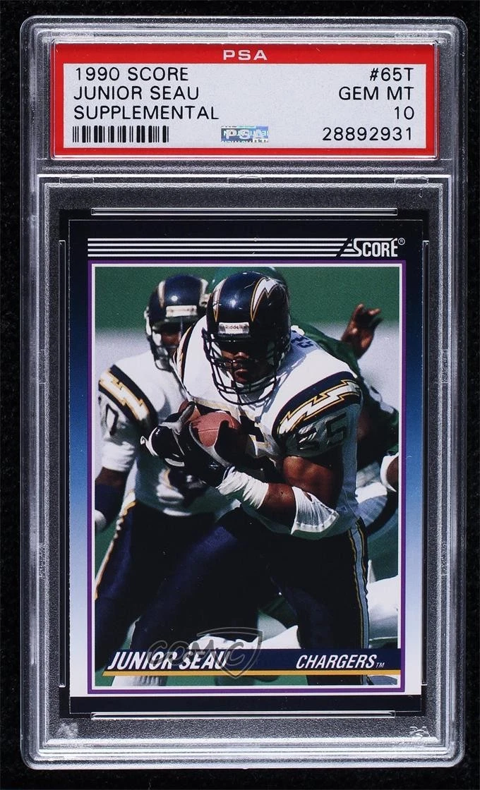 1990 Score Supplemental #65T Junior Seau — 295 Gems, 186 Eights, and a Population Shaped Upside Down
