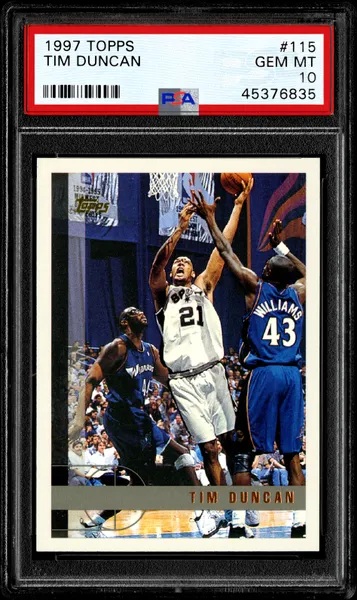 Card of the Day: 1997 Topps #115 Tim Duncan RC — The Big Fundamental's Defining Rookie Card