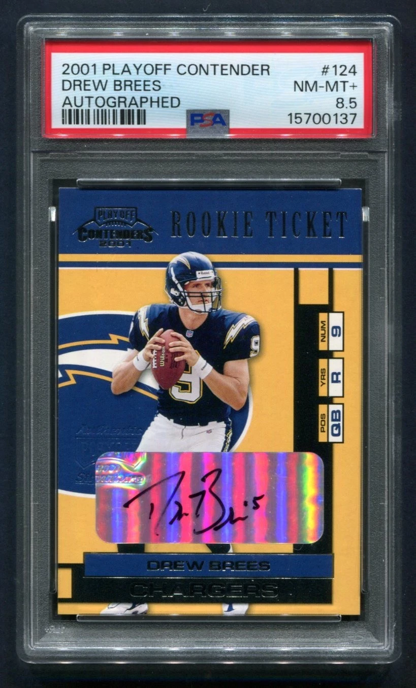 2001 Playoff Contenders #124 Drew Brees Autograph RC — The QB's Defining Rookie Ticket