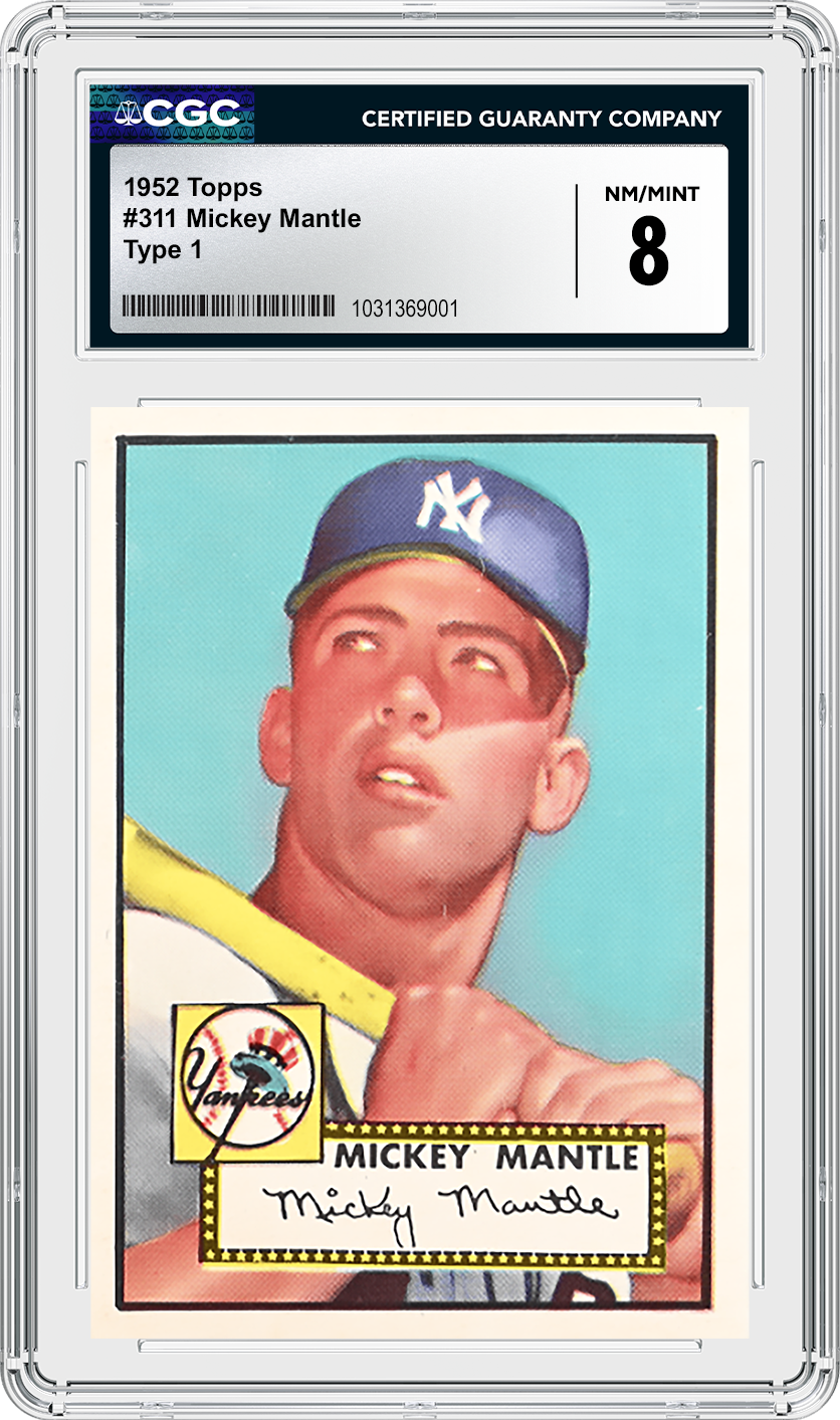 1952 Topps #311 Mickey Mantle CGC 8 (Type 1)