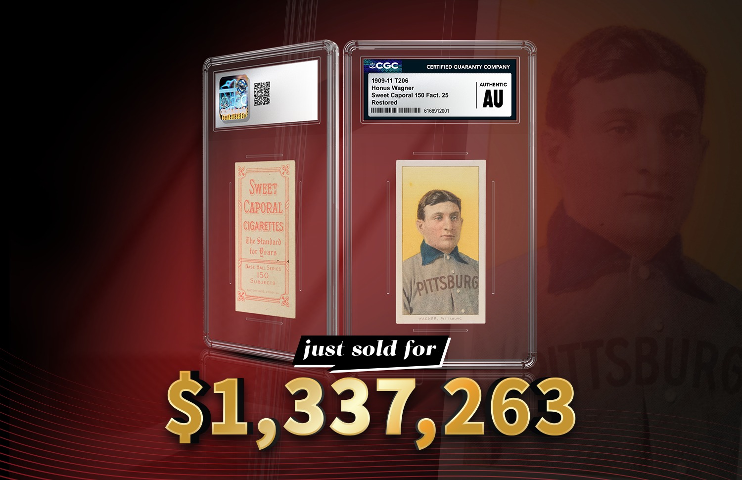 A Restored T206 Wagner Sold for $1,337,263 — the Record for a CGC-Certified Card