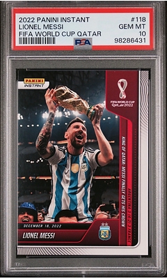 A PSA 10 Messi and the Fan-Made Trophy in Its Photo: Richmond Auctions Enters Sports Cards by Selling Both